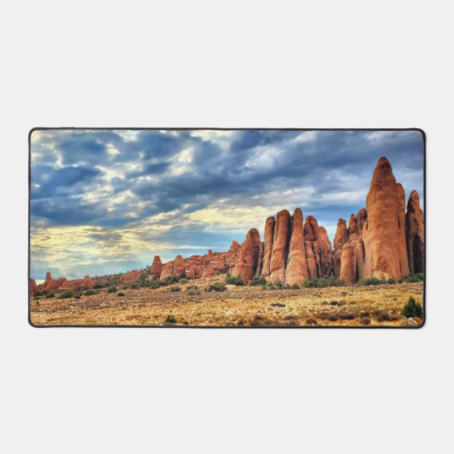 Arches National Park Utah Rock Spires Desk Mat (Front)