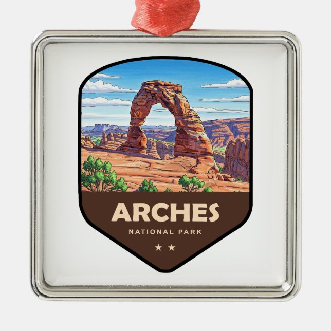 Arches National Park Utah Shield Metal Ornament (Front)