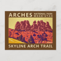 Arches National Park Utah Skyline Arch Trail Retro