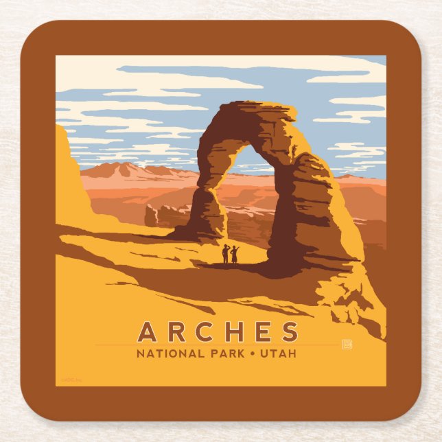 Arches National Park | Utah Square Paper Coaster (Front)