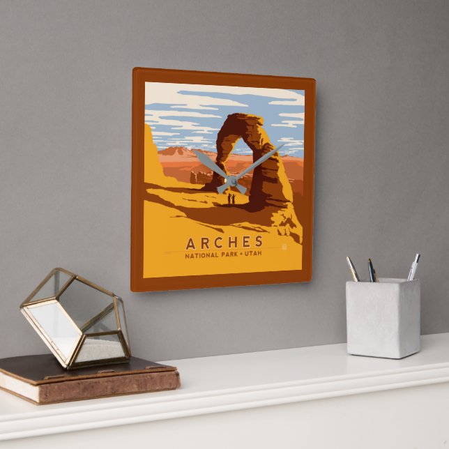 Arches National Park | Utah Square Wall Clock (Office)