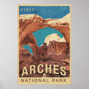 Arches National Park Vintage Travel Art Poster