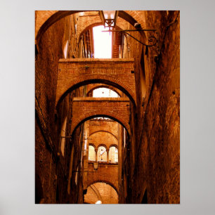 Arches of Siena Italy Poster