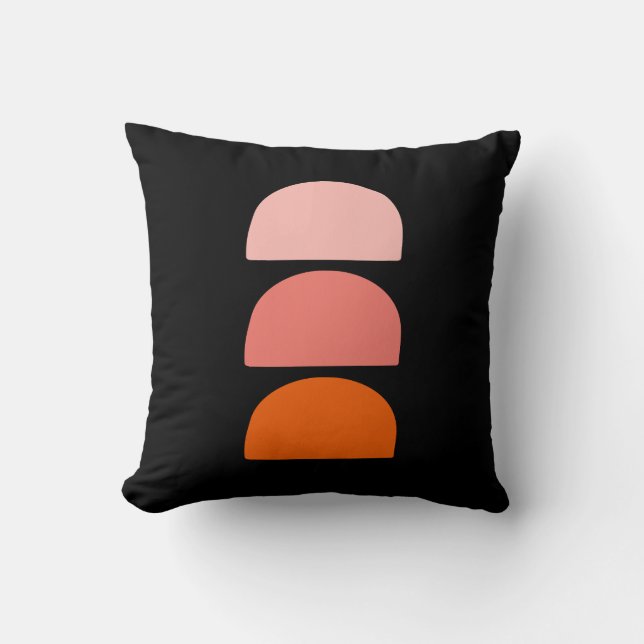 Arches Pink Coral Orange Throw Pillow (Front)