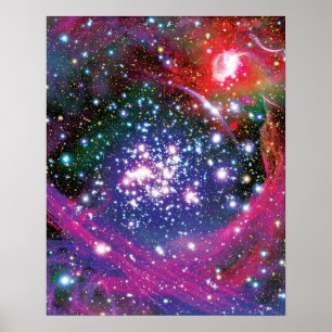 Arches Star Cluster Colourful Artist Impression Poster