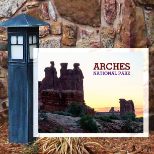 Arches The Three Gossips and Sheep Rock, Sunrise Postcard