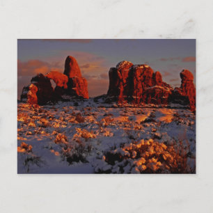 Arches Winter Sunset Postcard