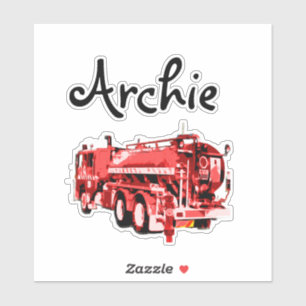 Archie Name With Red Fire Truck,