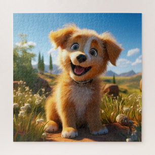 Archie - Yellow Lab Retriever Puppy Jigsaw Puzzle
