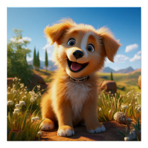 Archie - Yellow Lab Retriever Puppy Poster