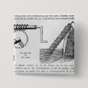 Archimedes screw 15 cm square badge