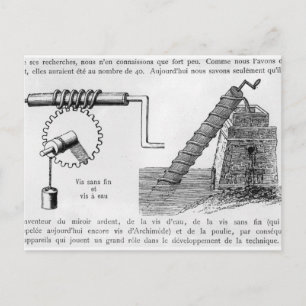 Archimedes screw postcard