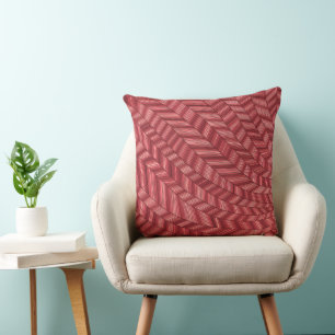 Arching Chevrons Red Cushion