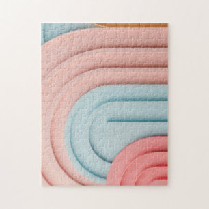 Arching shapes background in pastel colours jigsaw puzzle