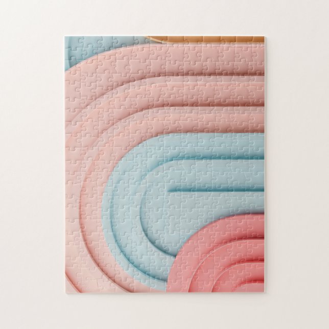 Arching shapes background in pastel colours jigsaw puzzle (Vertical)