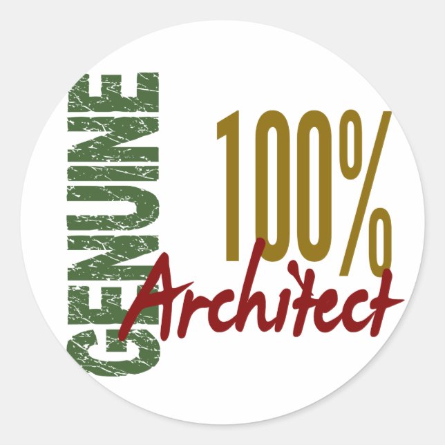 Architect 100% Genuine Classic Round Sticker (Front)