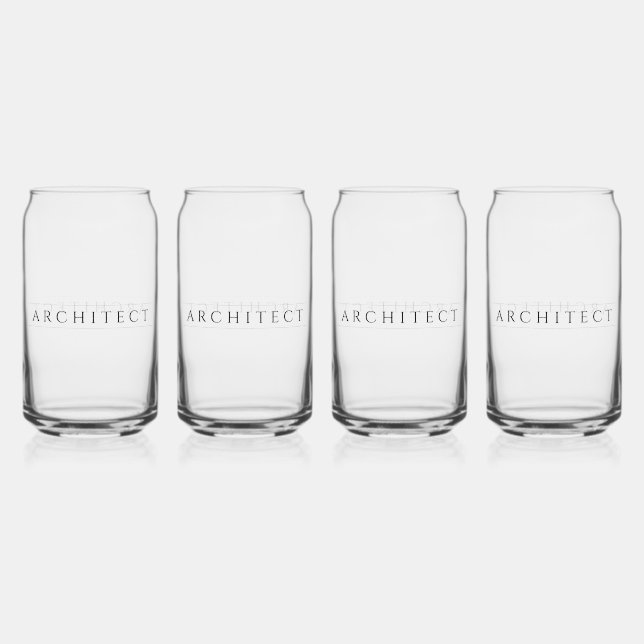 ARCHITECT 16 oz Drink Glasses Set (4) / Black (Front)