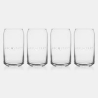 ARCHITECT 16 oz Drink Glasses Set (4) / Sepia