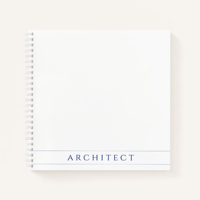 ARCHITECT 8.5" Square Spiral Notebook / Navy Blue (Front)