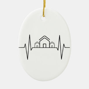 Architect - Architect Heartbeat Houses Ceramic Ornament