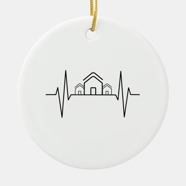Architect - Architect Heartbeat Houses Ceramic Ornament (Front)