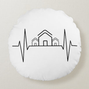 Architect - Architect Heartbeat Houses Round Cushion