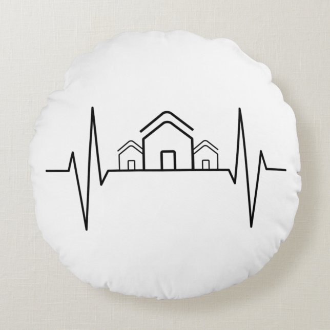 Architect - Architect Heartbeat Houses Round Cushion (Front)