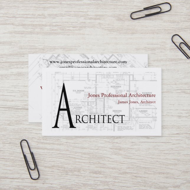 Architect Architecture Business Card (Front/Back In Situ)