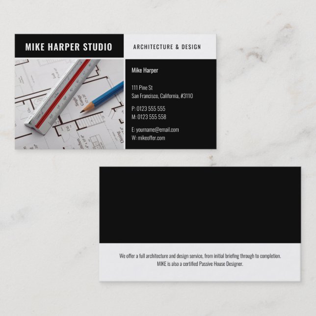 Architect | Architecture Designs Business Card (Front/Back)