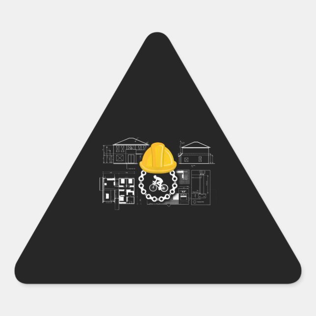 architect bicycling  cycling and architecture gift triangle sticker (Front)