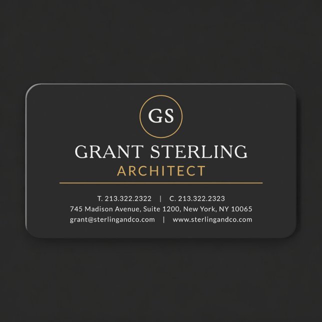 Architect Black Gold Professional Business Card (Creator Uploaded)
