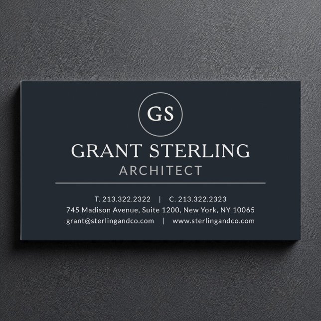 Architect Black Silver Luxury Professional Modern Business Card (Creator Uploaded)