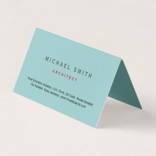 Architect Blue Modern Simple Minimal Business Card