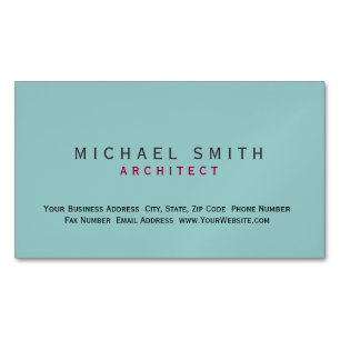 Architect Blue Modern Simple Minimal Business Card