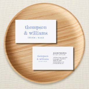 Architect Blue White Professional Business Card