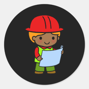 Architect Boy 1 Classic Round Sticker