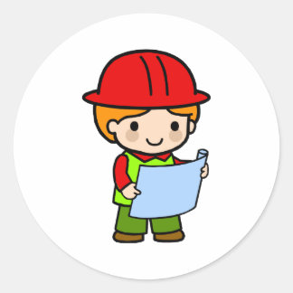 Architect Boy 2 Classic Round Sticker