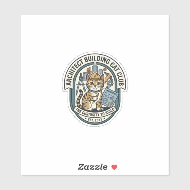 Architect Building Cat Cat Graphic Tee Art - Archi (Sheet)