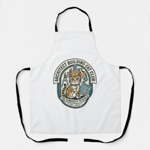 Architect Building Cat Cat Graphic Tee Art - Archi Apron