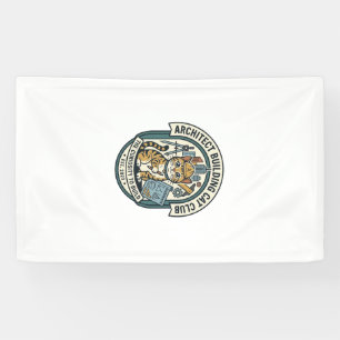Architect Building Cat Cat Graphic Tee Art - Archi Banner