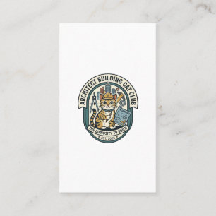 Architect Building Cat Cat Graphic Tee Art - Archi Business Card