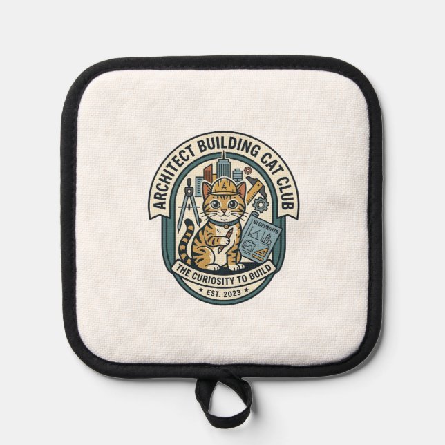 Architect Building Cat Cat Graphic Tee Art - Archi Pot Holder (Front)