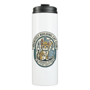 Architect Building Cat Cat Graphic Tee Art - Archi Thermal Tumbler