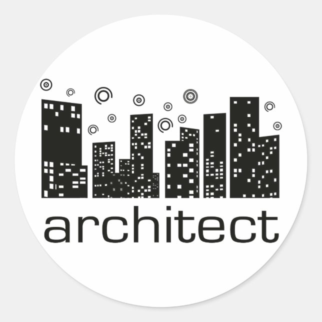 Architect Buildings Cool design! Classic Round Sticker (Front)