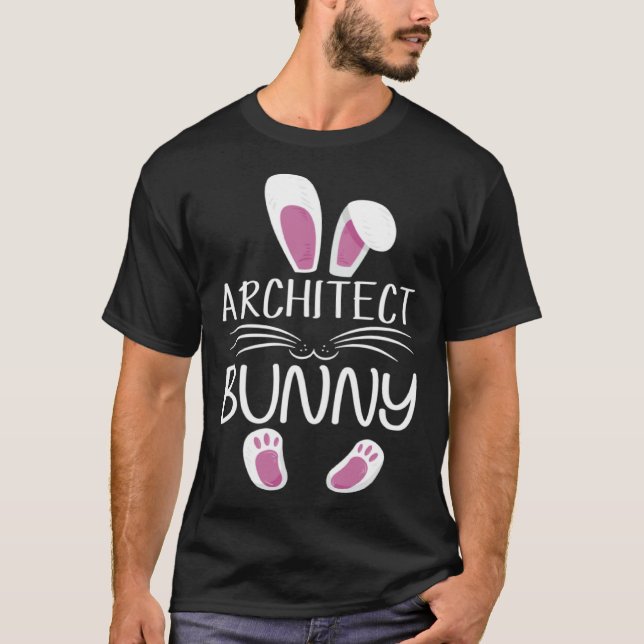 Architect Bunny Cute Matching Family Easter Day T-Shirt (Front)