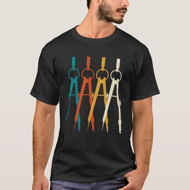 Architect Compass Construction Blueprint Plan Arch T-Shirt (Front)