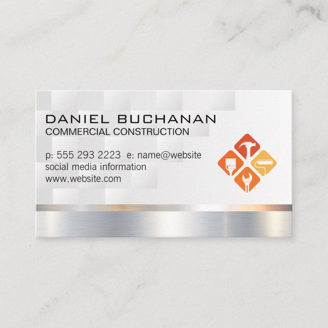 Architect | Construction Builder Tools Business Card (Front)
