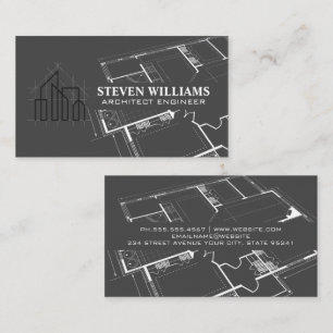 Architect Construction Logo   Blueprints Business Card