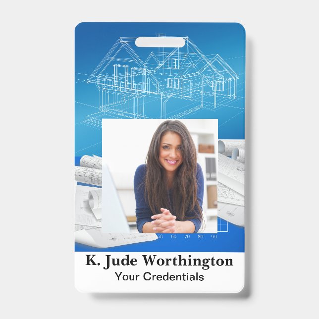 Architect Contractor Lanyard Badge - See Back ID Badge (Front)