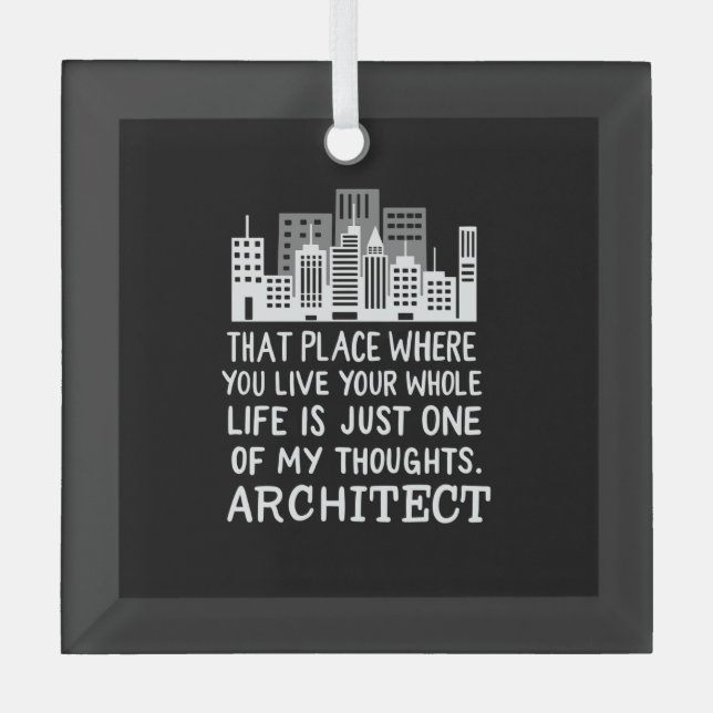 Architect Definition Glass Tree Decoration (Front)